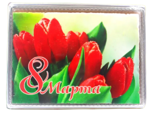 Пряник глазированный "С 8 марта" тюльпаны, 600 гр (1 шт)