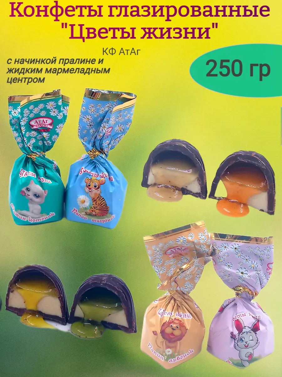 Конфеты глазированные"Цветы жизни",250 гр