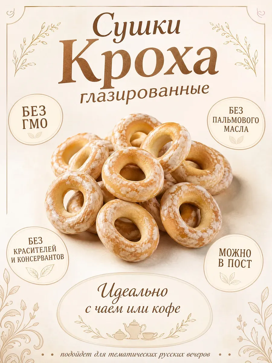 Сушки кроха, глазированные,200 гр